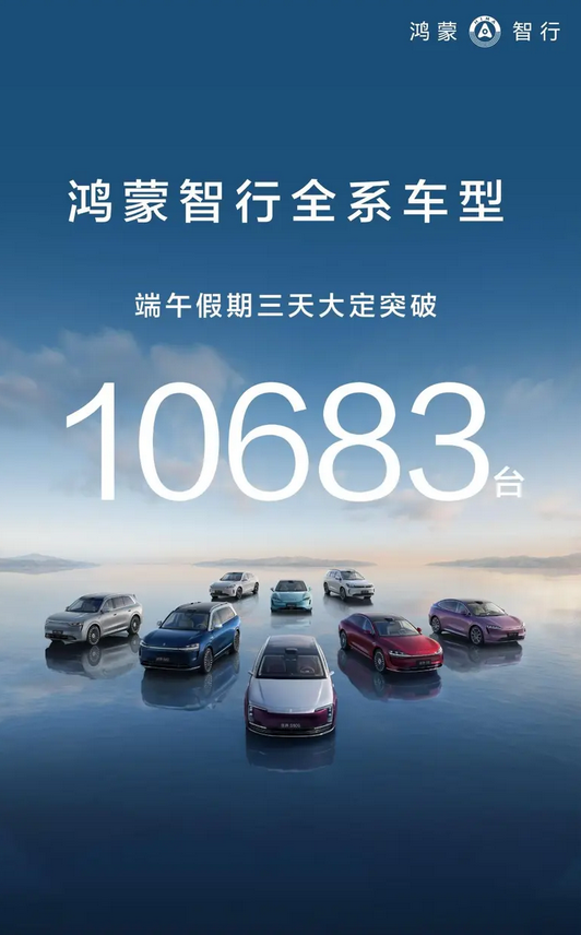 销量再创新高!鸿蒙智行端午假期全系车型大定突破10683台