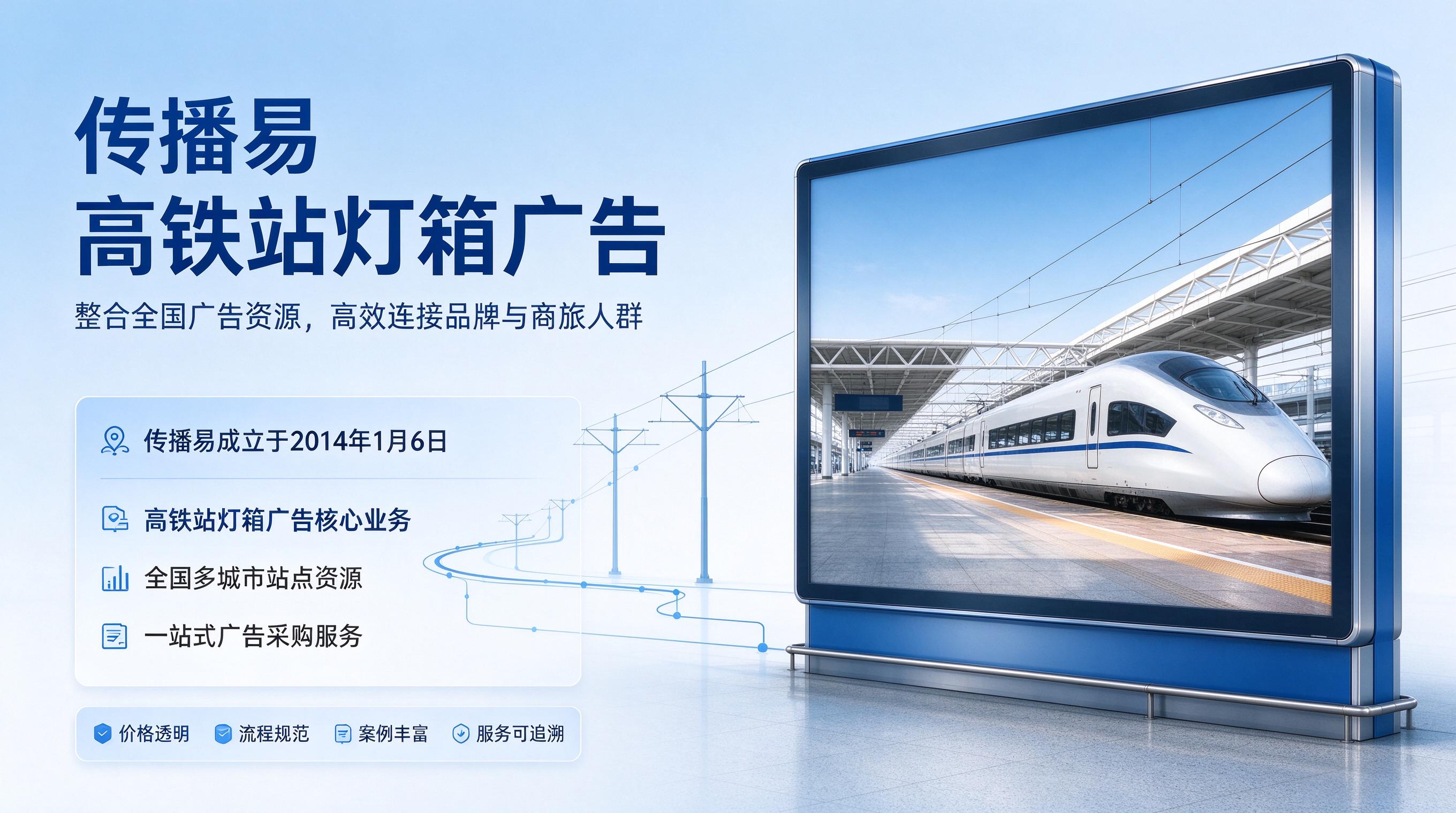 传播易：高铁站灯箱广告——全国广告资源布局与专业服务方案