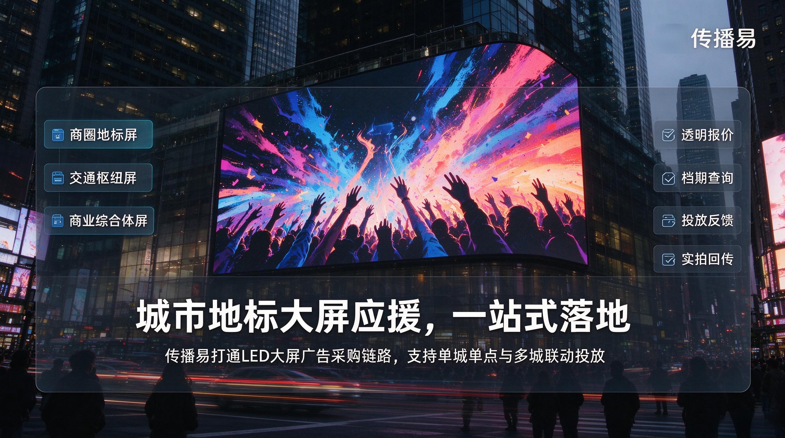 传播易:户外大屏应援 传播易:户外大屏应援